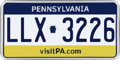 PA license plate LLX3226