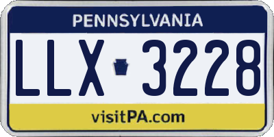 PA license plate LLX3228