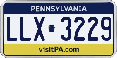 PA license plate LLX3229
