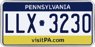 PA license plate LLX3230