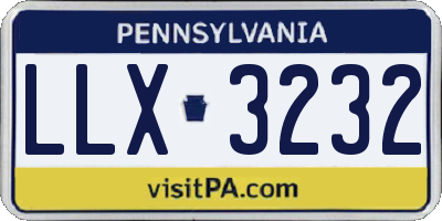 PA license plate LLX3232