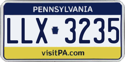 PA license plate LLX3235