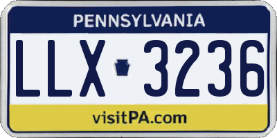 PA license plate LLX3236