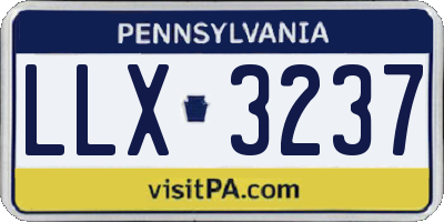 PA license plate LLX3237