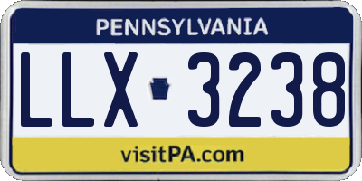 PA license plate LLX3238
