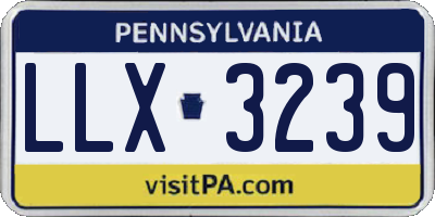 PA license plate LLX3239