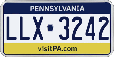 PA license plate LLX3242