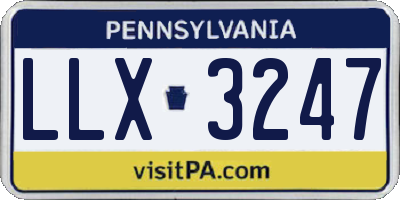 PA license plate LLX3247