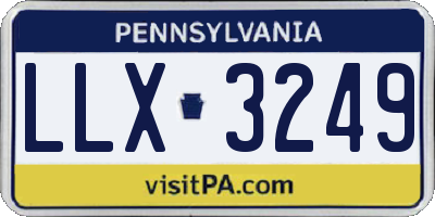 PA license plate LLX3249