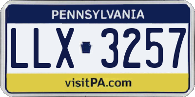 PA license plate LLX3257