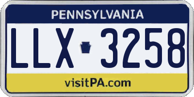PA license plate LLX3258