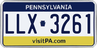PA license plate LLX3261
