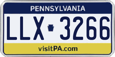 PA license plate LLX3266