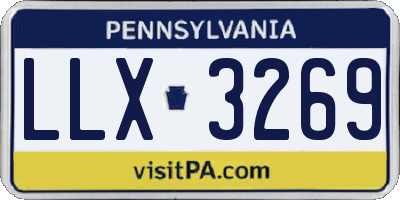PA license plate LLX3269