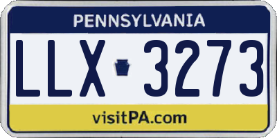 PA license plate LLX3273