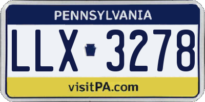 PA license plate LLX3278