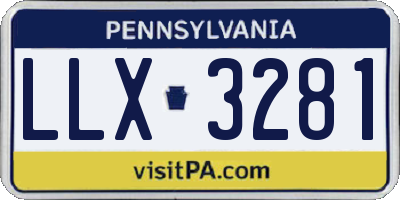 PA license plate LLX3281