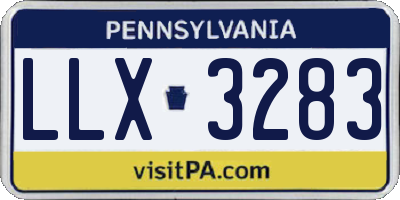 PA license plate LLX3283
