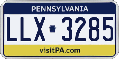 PA license plate LLX3285