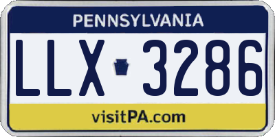 PA license plate LLX3286