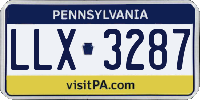 PA license plate LLX3287