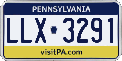 PA license plate LLX3291