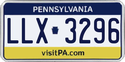 PA license plate LLX3296