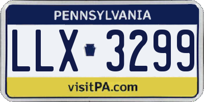PA license plate LLX3299