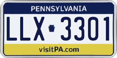 PA license plate LLX3301