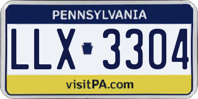 PA license plate LLX3304