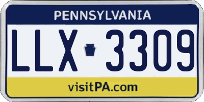 PA license plate LLX3309