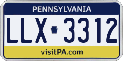 PA license plate LLX3312
