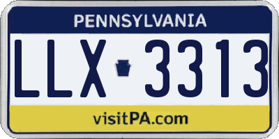 PA license plate LLX3313