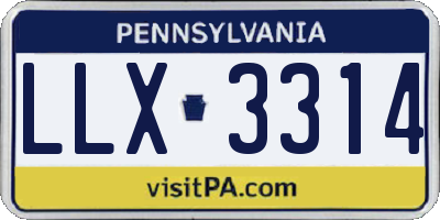 PA license plate LLX3314