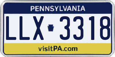 PA license plate LLX3318