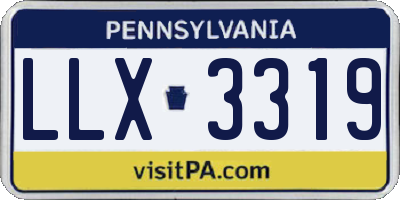 PA license plate LLX3319