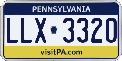 PA license plate LLX3320