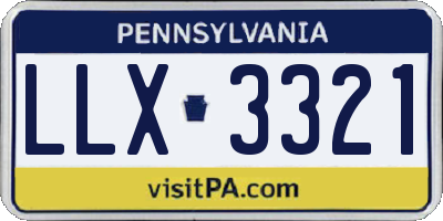 PA license plate LLX3321