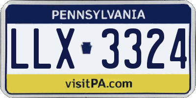 PA license plate LLX3324