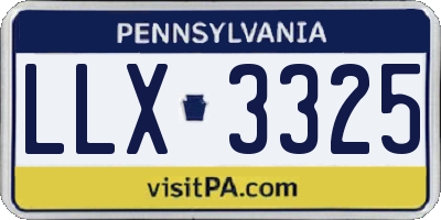 PA license plate LLX3325