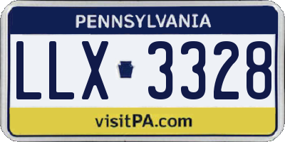 PA license plate LLX3328