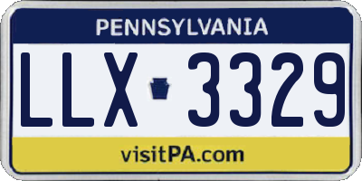 PA license plate LLX3329