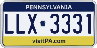 PA license plate LLX3331