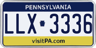 PA license plate LLX3336