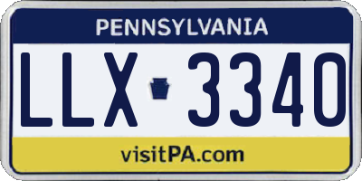 PA license plate LLX3340