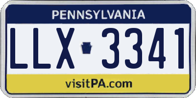 PA license plate LLX3341