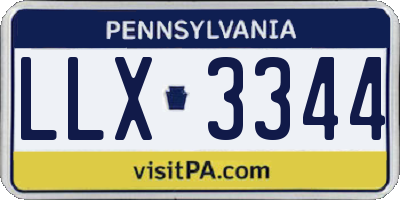 PA license plate LLX3344