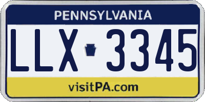 PA license plate LLX3345