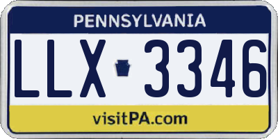 PA license plate LLX3346