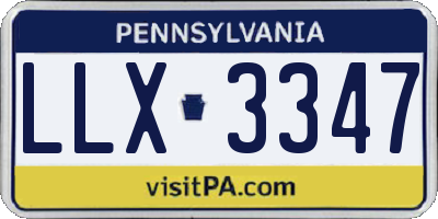 PA license plate LLX3347